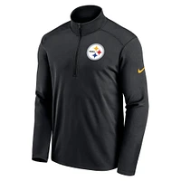 Men's Nike Black Pittsburgh Steelers Pacer Performance Quarter-Zip Top