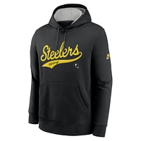 Men's Nike Black Pittsburgh Steelers Rewind Club Logo Pullover Hoodie