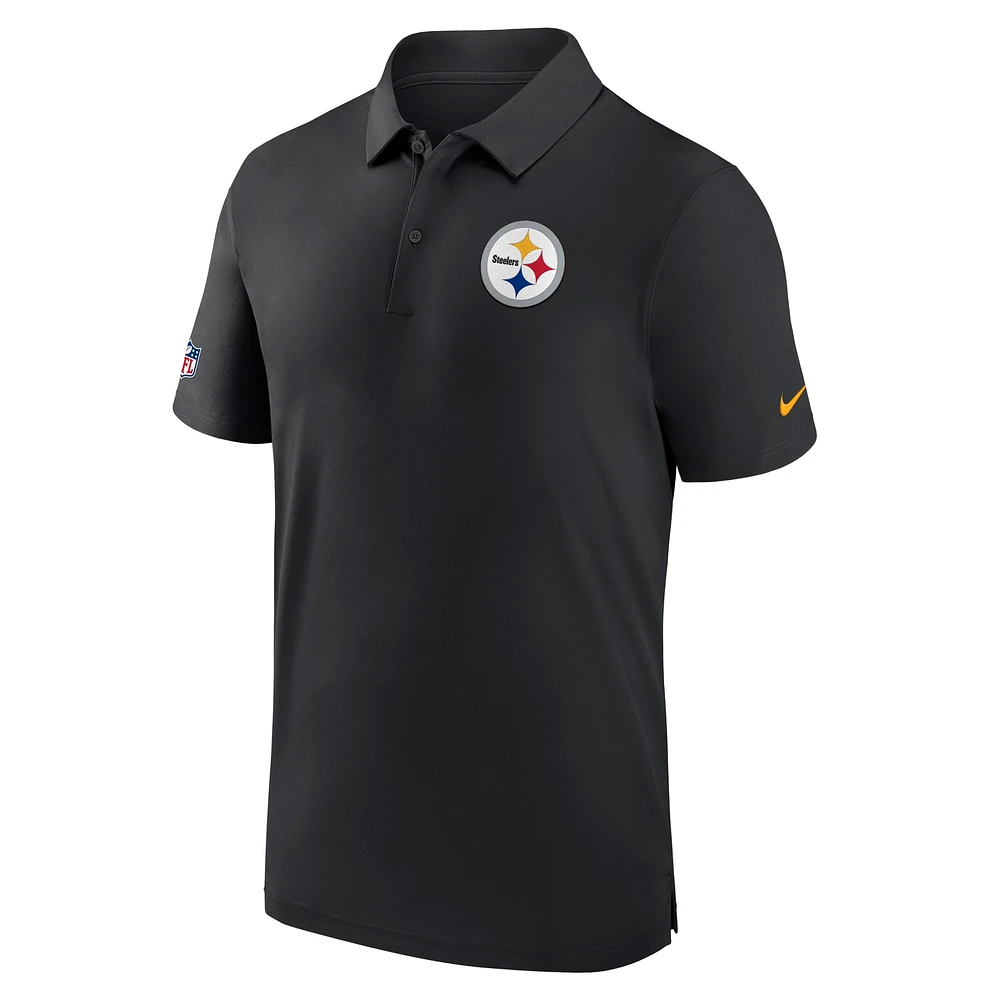 Men's Nike Black Pittsburgh Steelers Sideline Coaches Performance Polo
