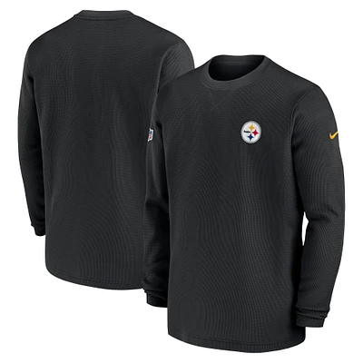 T-shirt à manches longues Nike Pittsburgh Steelers Performance pour homme, noir