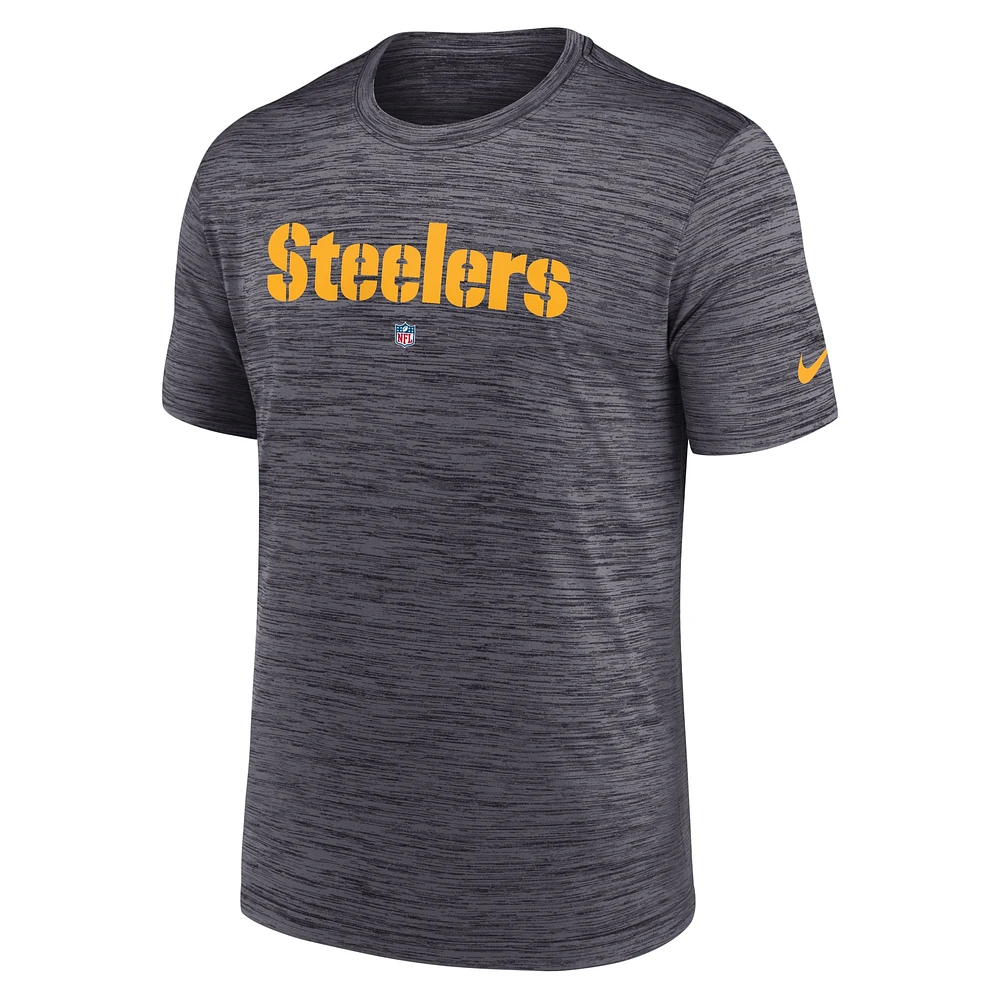Men's Nike Black Pittsburgh Steelers Team Sideline Velocity Performance - T-Shirt