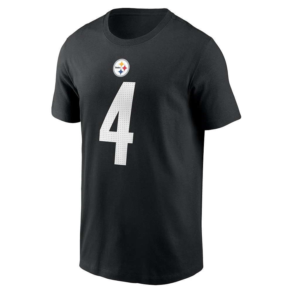 Men's  Nike DK Metcalf Black Pittsburgh Steelers Name & Number T-Shirt