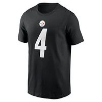 Men's  Nike DK Metcalf Black Pittsburgh Steelers Name & Number T-Shirt