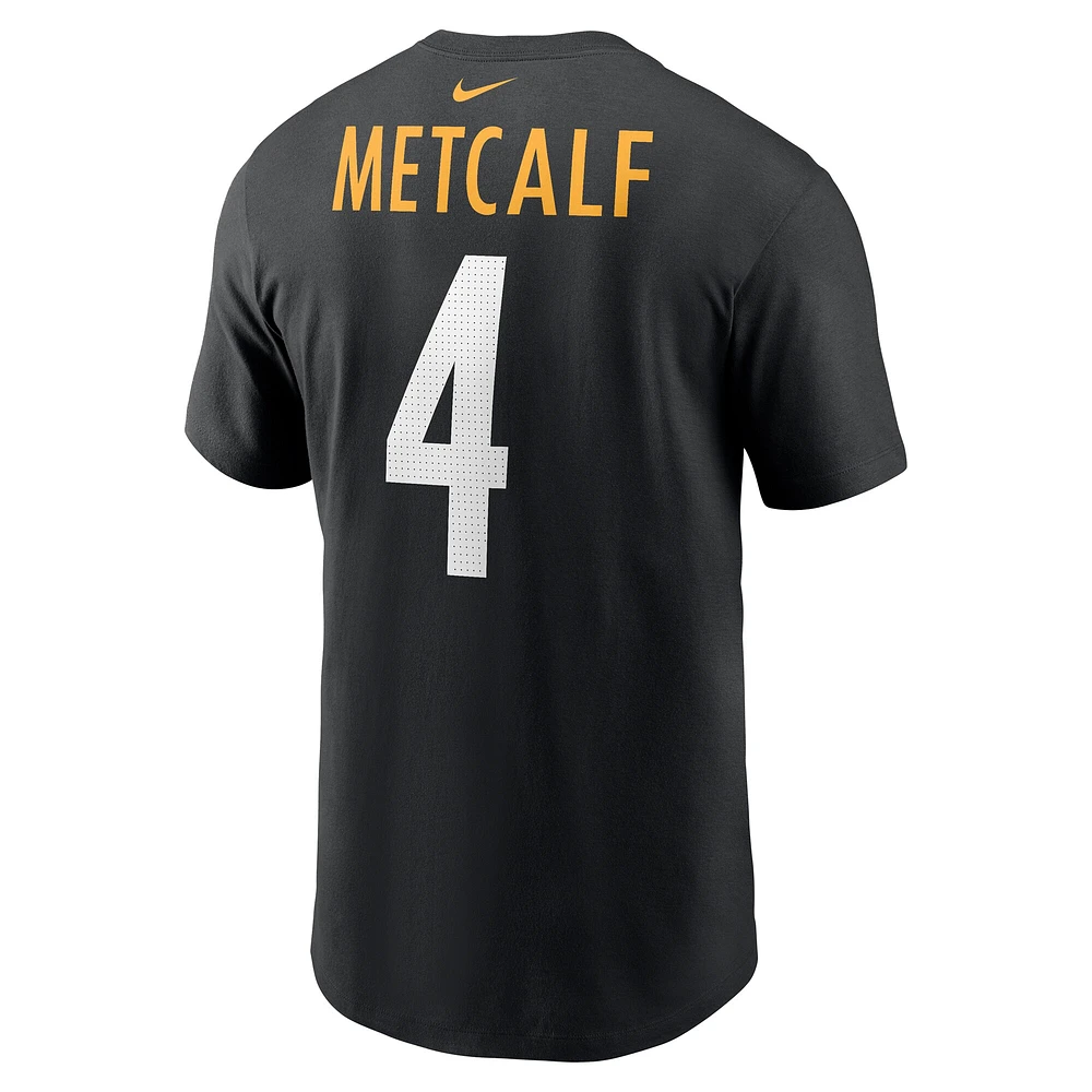 Men's  Nike DK Metcalf Black Pittsburgh Steelers Name & Number T-Shirt