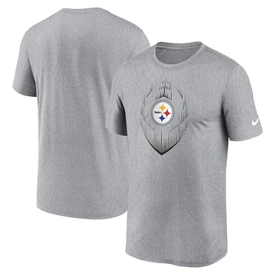 T-shirt Nike Performance Icon pour hommes, gris chiné, Pittsburgh Steelers Primetime Legend