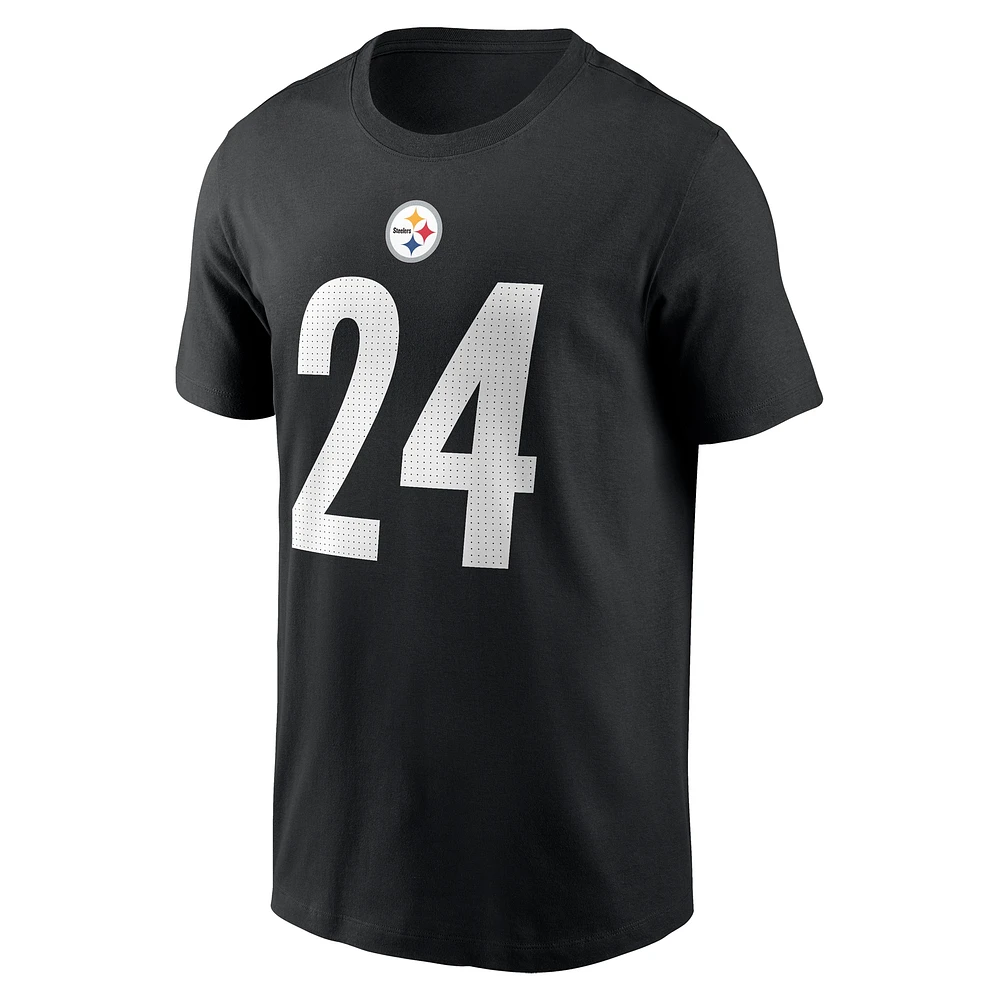Men's Nike Joey Porter Jr. Black Pittsburgh Steelers  Player Name & Number T-Shirt