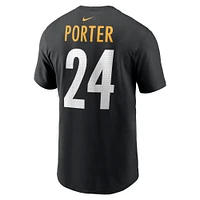Men's Nike Joey Porter Jr. Black Pittsburgh Steelers  Player Name & Number T-Shirt