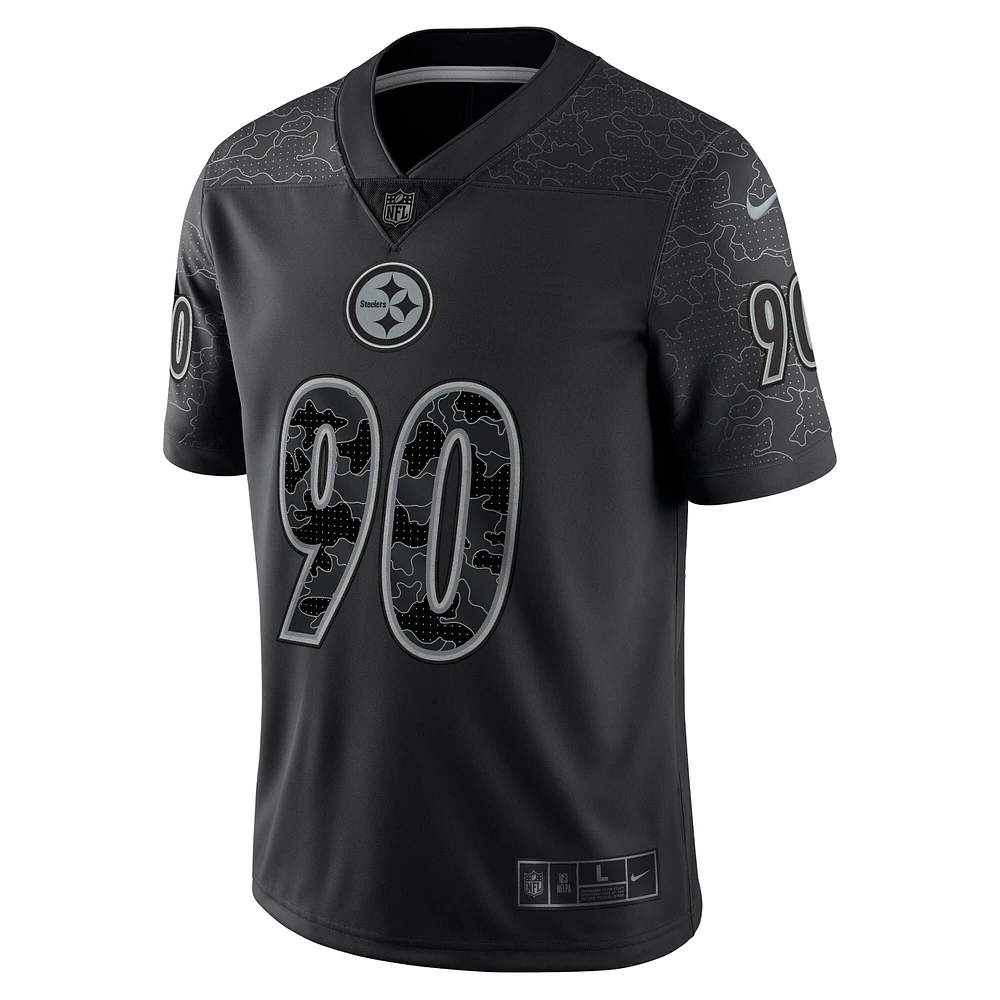 Men's Nike T.J. Watt Black Pittsburgh Steelers RFLCTV - Limited Jersey