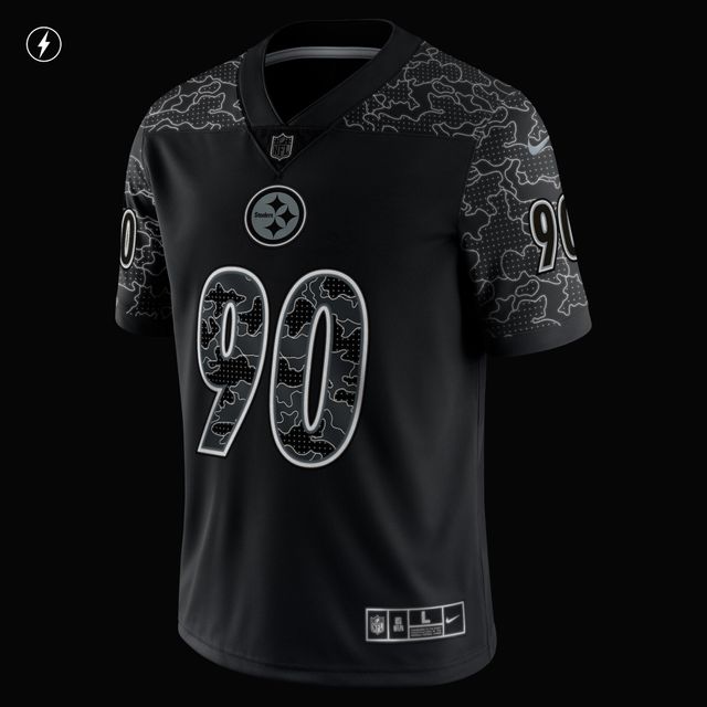 Nike T.J. pour homme Watt Black Pittsburgh Steelers RFLCTV - Maillot limité