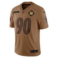 Men's Nike T.J. Watt Brown Pittsburgh Steelers 2023 Salute To Service Limited Jersey