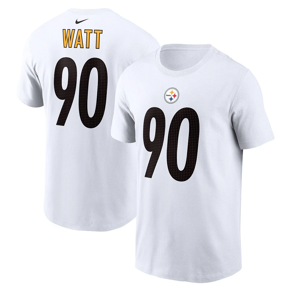 Men's Nike T.J. Watt  White Pittsburgh Steelers Player Name & Number T-Shirt