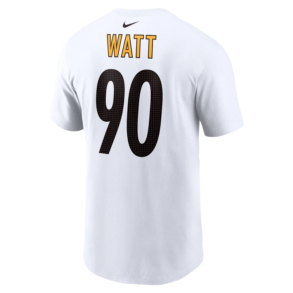 Men's Nike T.J. Watt  White Pittsburgh Steelers Player Name & Number T-Shirt