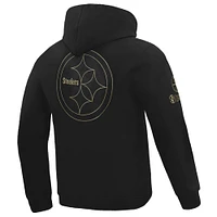 Men's Pro Standard Black Pittsburgh Steelers Classic Chenille Pullover Hoodie