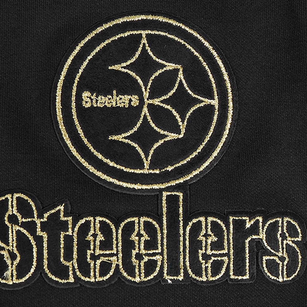 Men's Pro Standard Black Pittsburgh Steelers Classic Chenille Pullover Hoodie