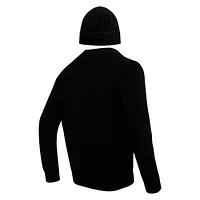 Men's Pro Standard Black Pittsburgh Steelers Crewneck Pullover Sweater & Cuffed Knit Hat Box Gift Set