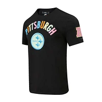 Men's Pro Standard Black Pittsburgh Steelers Neon Graphic T-Shirt