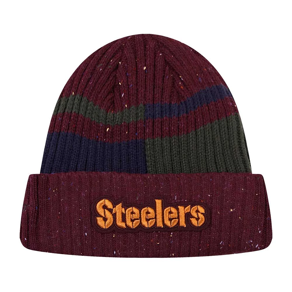 Men's Pro Standard Burgundy Pittsburgh Steelers Speckled Cuffed Knit Hat