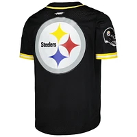 Men's Pro Standard T.J. Watt Black Pittsburgh Steelers Mesh Button-Up Baseball Jersey