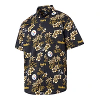 Chemise boutonnée Kekai noire pour homme Reyn Spooner des Steelers de Pittsburgh