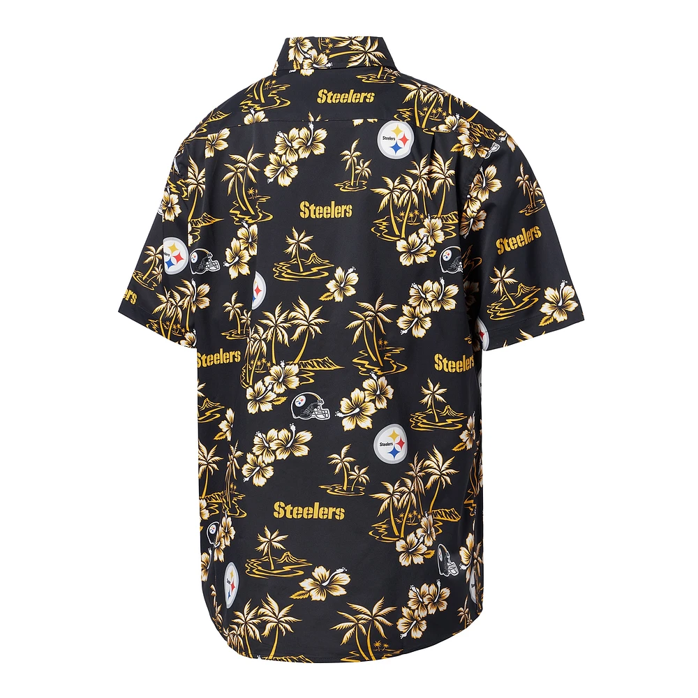 Chemise boutonnée Kekai noire pour homme Reyn Spooner des Steelers de Pittsburgh