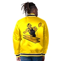 Men's Starter  Black/Gold Pittsburgh Steelers Closer Reversible Satin Full-Snap Jacket