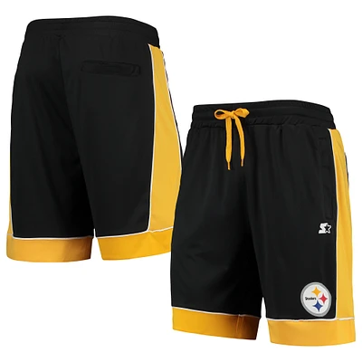 Short mode préféré des fans Steelers de Pittsburgh Starter noir/or pour homme