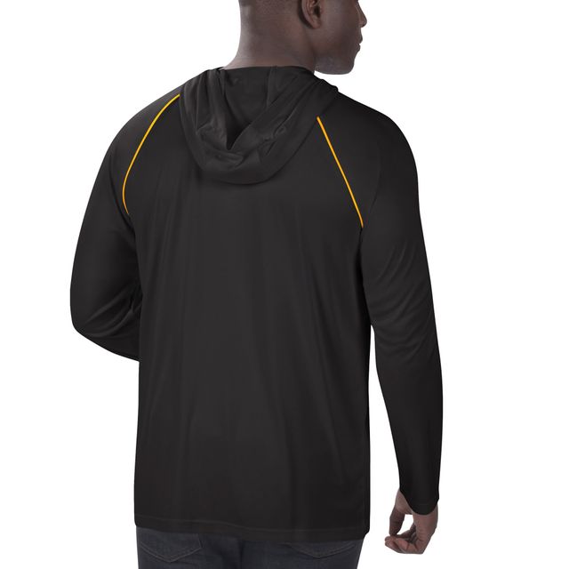 T-shirt à manches longues Raglan des Steelers de Pittsburgh Starter pour homme - Noir
