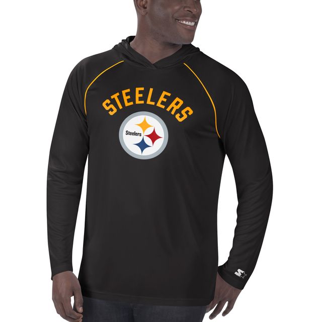 T-shirt à manches longues Raglan des Steelers de Pittsburgh Starter pour homme - Noir