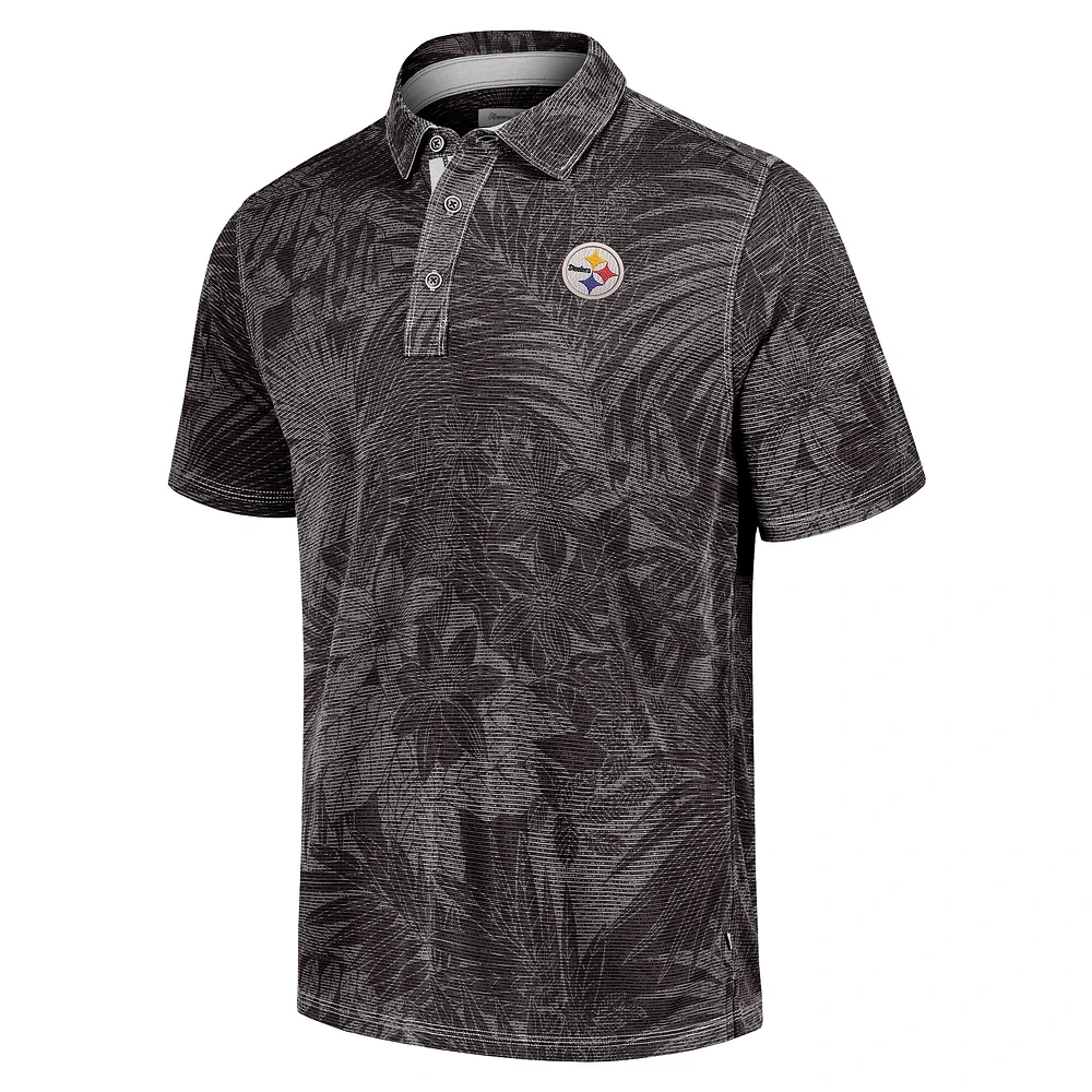 Polo Tommy Bahama noir pour homme des Steelers de Pittsburgh, grande taille, Santiago Paradise