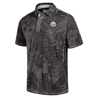 Polo Tommy Bahama noir pour homme des Steelers de Pittsburgh, grande taille, Santiago Paradise