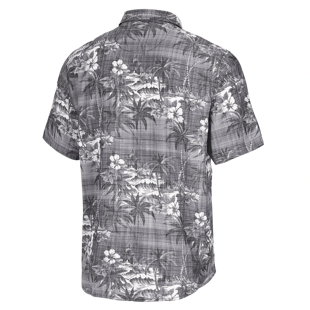 Chemise boutonnée noire pour homme Tommy Bahama Pittsburgh Steelers Coconut Point Isla Palmetta Camp