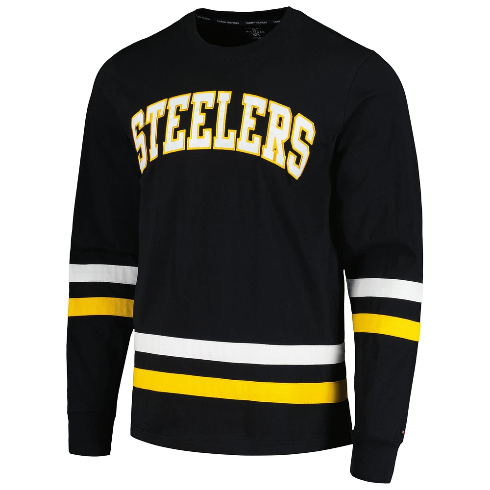 Men's Tommy Hilfiger Black/Gold Pittsburgh Steelers Nolan Long Sleeve T-Shirt