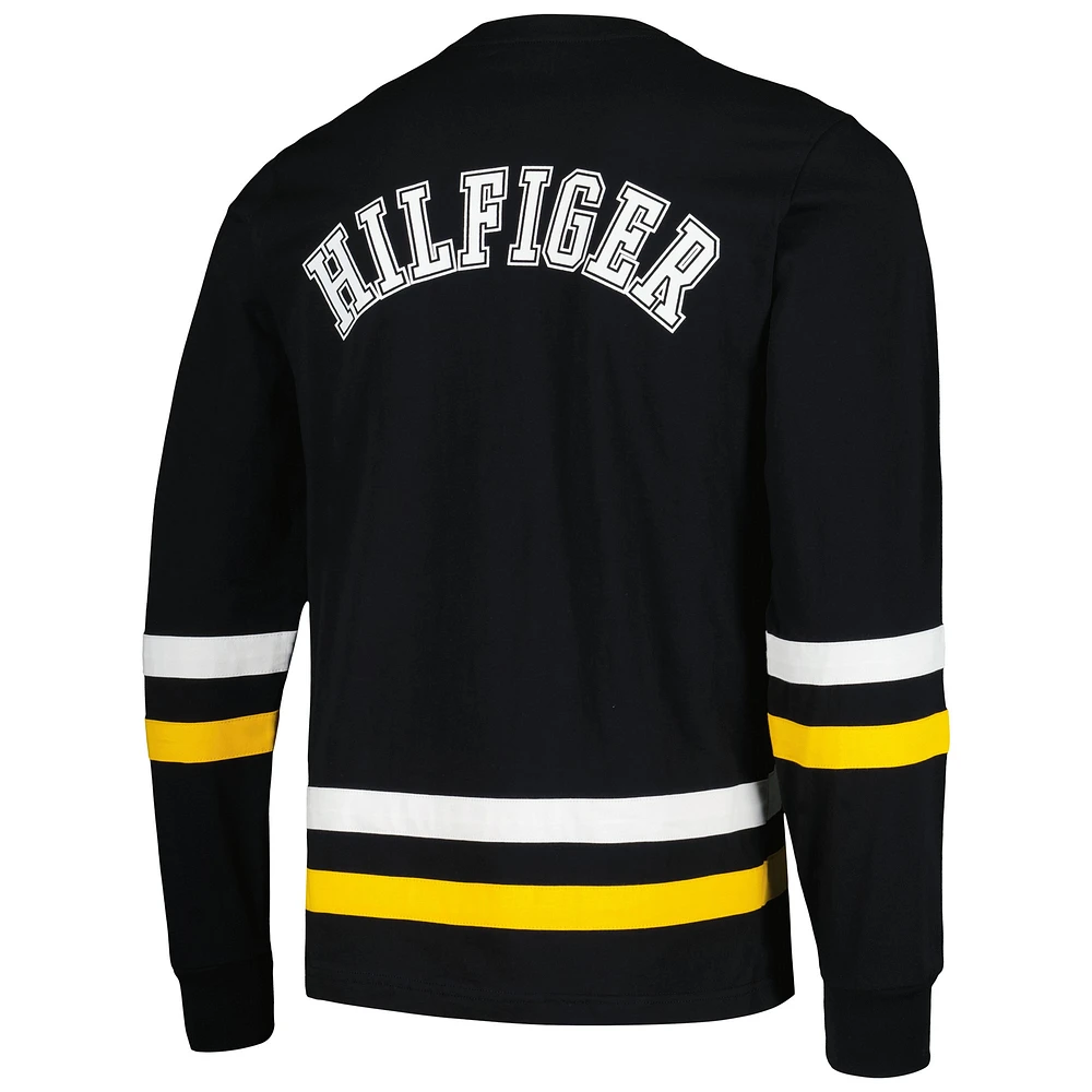 Men's Tommy Hilfiger Black/Gold Pittsburgh Steelers Nolan Long Sleeve T-Shirt