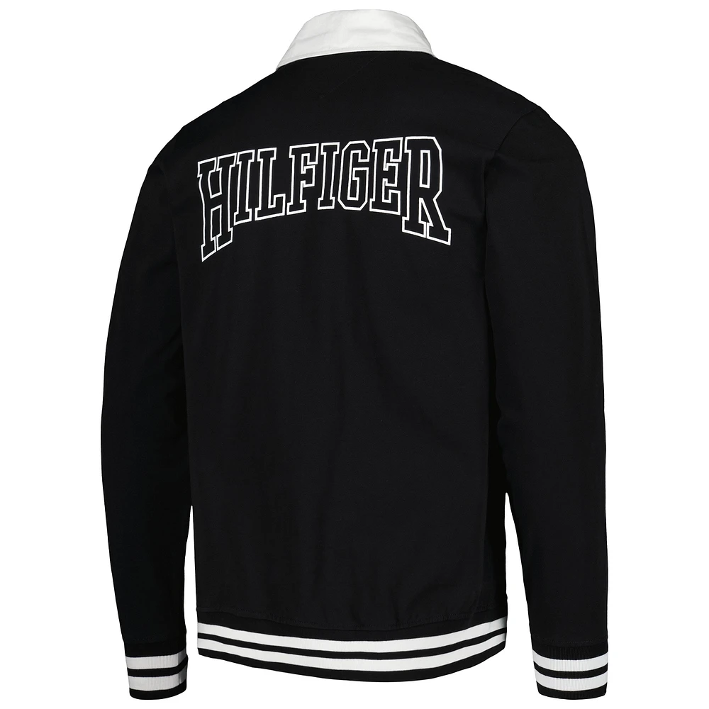 Polo à manches longues Tommy Hilfiger Pittsburgh Steelers Cody noir pour homme