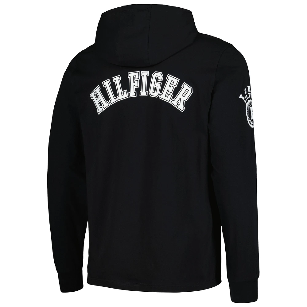 Men's Tommy Hilfiger  Black Pittsburgh Steelers Morgan Long Sleeve Hoodie T-Shirt