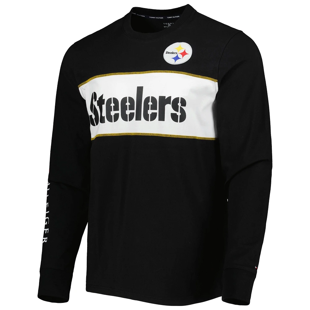 T-shirt à manches longues Tommy Hilfiger Pittsburgh Steelers Peter Team noir pour homme
