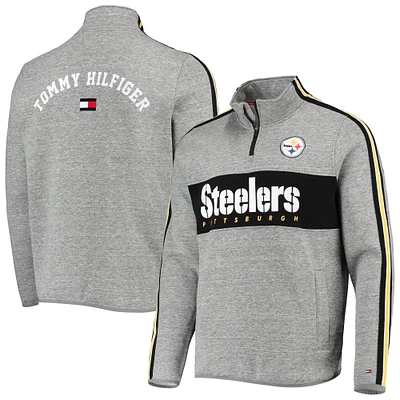 Tommy Hilfiger Heathered Gray Pittsburgh Steelers Mario Veste zippée sur le quart pour homme