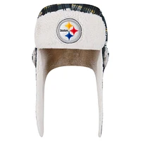 New Era Black Pittsburgh Steelers Sideline Plaid Sherpa Trapper Hat