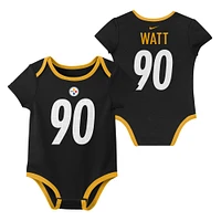 Ensemble de 3 bodies Nike pour nouveau-né et bébé avec nom numéro T.J. Watt des Pittsburgh Steelers