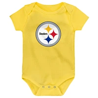 Newborn & Infant Pittsburgh Steelers Team Starter 3-Pack Bodysuit Set