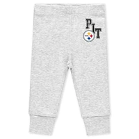 Newborn & Infant WEAR by Erin Andrews Pittsburgh Steelers Three-Piece Turn Me Around Bodysuits Pant Set