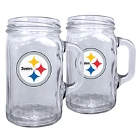 Pittsburgh Steelers 2-Pack 16oz. Ensemble de tasses maçon