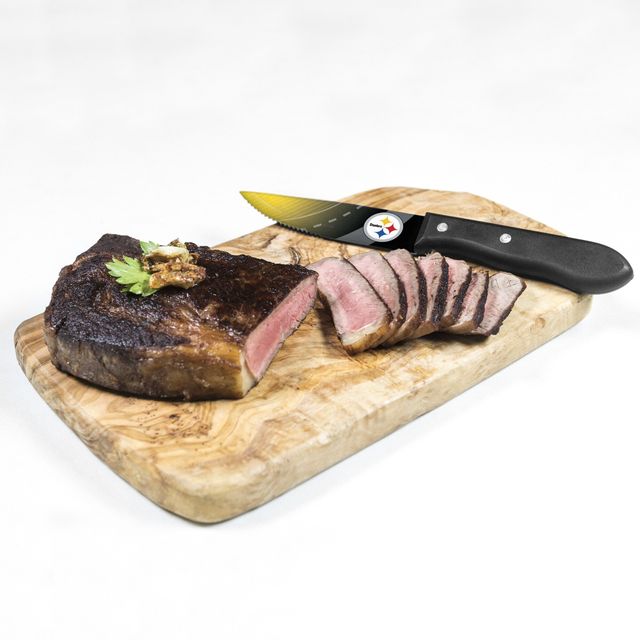 Ensemble de 4 couteaux à steak en acier inoxydable Pittsburgh Steelers