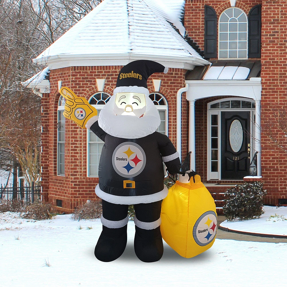 Pittsburgh Steelers 7' Inflatable Santa