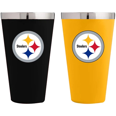 Pittsburgh Steelers Team Color 2-Pack 16oz. Pint Glass Set
