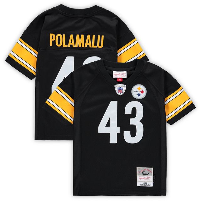 Maillot préscolaire Mitchell & Ness Troy Polamalu Black Pittsburgh Steelers retraité Legacy