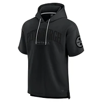 Unisex Fanatics  Black Pittsburgh Steelers Elements Ready Short Sleeve Pullover Hoodie
