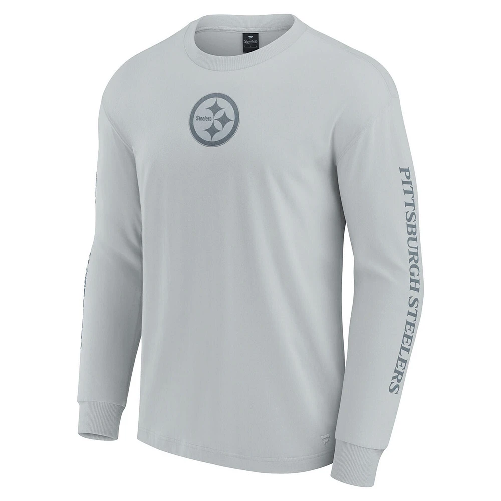 Unisex Fanatics Gray Pittsburgh Steelers Elements Strive Long Sleeve T-Shirt
