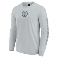 Unisex Fanatics Gray Pittsburgh Steelers Elements Strive Long Sleeve T-Shirt