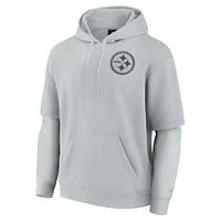 Unisex Fanatics  Gray Pittsburgh Steelers Sleek Elements Pullover Hoodie